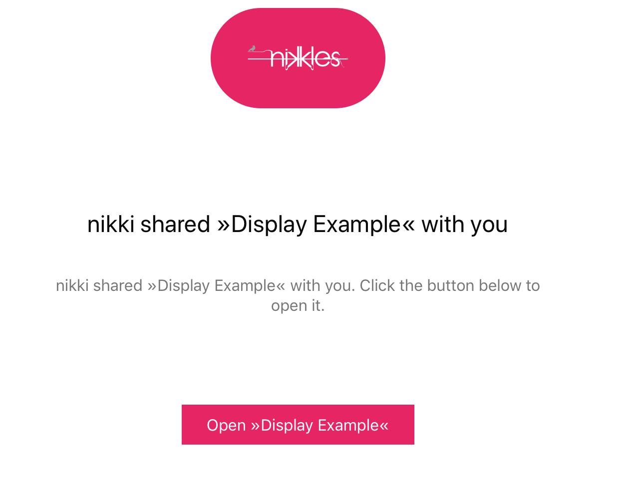 nikkles share email screenshot